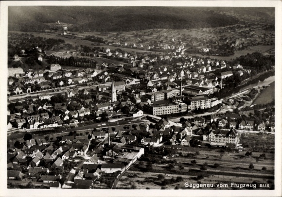 Postcard Gaggenau in the Murgtal Black Forest, aerial photograph