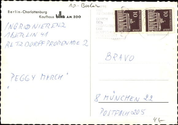Postcard Berlin Charlottenburg, Bilka department store at the Zoo