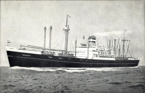 Postcard steamship SS Schiedyk, Holland America Line, HAL