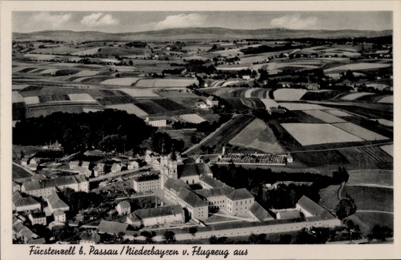 Postcard Fürstenzell in Lower Bavaria, aerial photograph