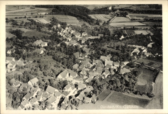 Ak Dünsbach Crailsheim in Württemberg, Fliegeraufnahme