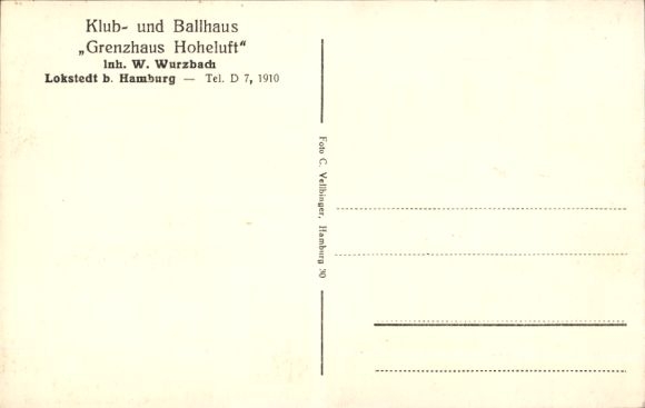 Postcard Hamburg Eimsbüttel Lokstedt, Clubhouse and Ballhouse Grenzhaus Hoheluft