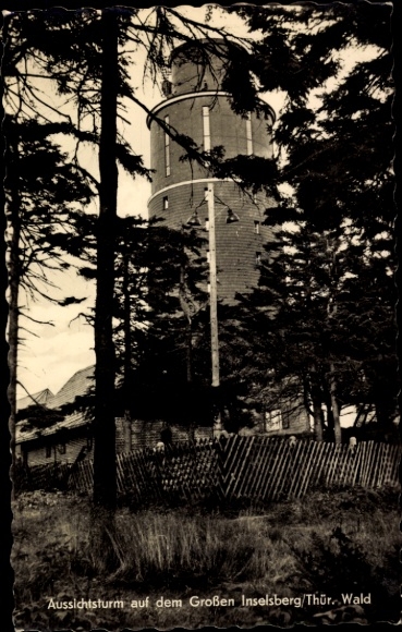Postcard Brotterode in Thuringia, Großer Inselsberg, observation tower