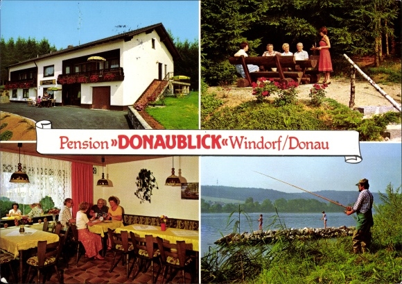 Ak Windorf aan de Donau Neder-Beieren, Pension Donaublick, vissers