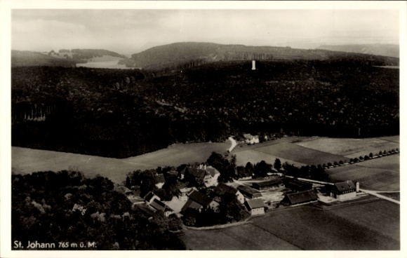 Postcard St. Johann Württemberg, aerial photograph