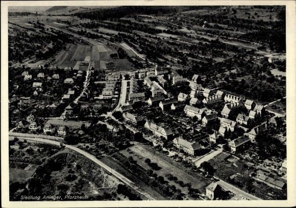 Postcard Pforzheim in the Black Forest, aerial photograph, settlement Arlinger, rural surroundings