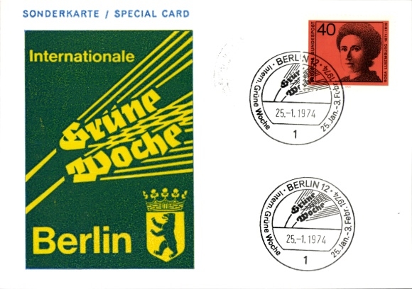 Sonder Ak zur Grünen Woche in Berlin 1974