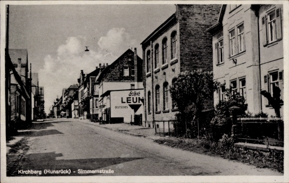 Postcard Kirchberg im Hunsrück, Simmernstraße, Leuna petrol station