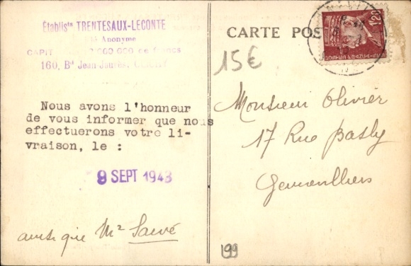 Postcard Clichy Hauts de Seine, Grande Ile Etablissements Trentesaux-Leconte, Vue du Concasseur