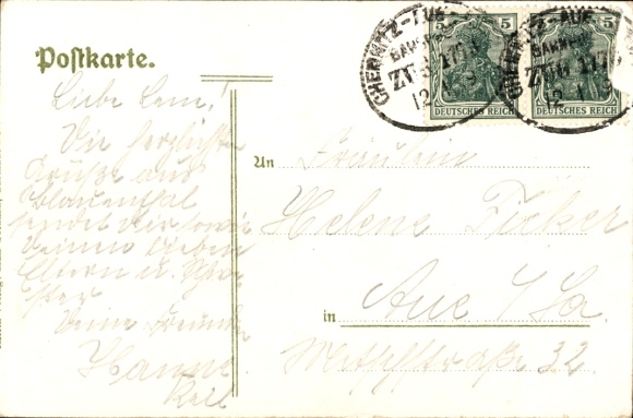 Postcard Blauenthal Eibenstock in the Ore Mountains, Panorama, Winter, Auersberg, Accommodation