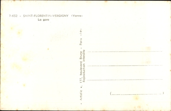 Ak Saint Florentin Vergigny Yonne, La Gare