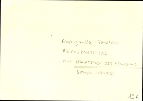 Postal stationery PC Nuremberg, Reich Party Rally 1937, Reich Labor Service, work men, RAD parade