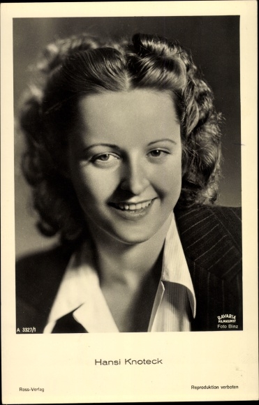Ak Schauspielerin Hansi Knoteck, Portrait, Ross Verlag A 3327/1