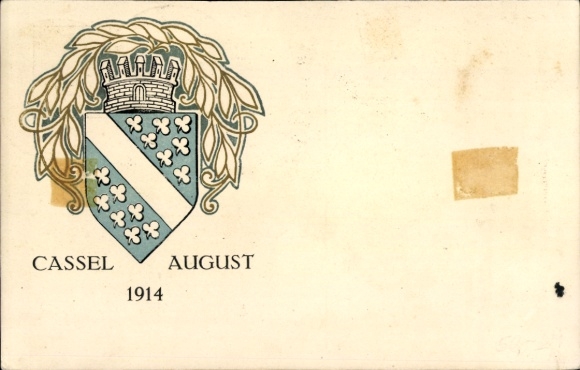 Postwaardekaart Kassel in Hessen, 26e Internationale Postzegeltentoonstelling 1914, wapen