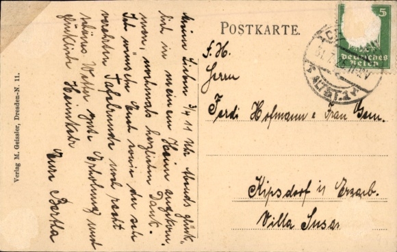 Postcard Dresden Neustadt, Gasthaus Stadt Erfurt