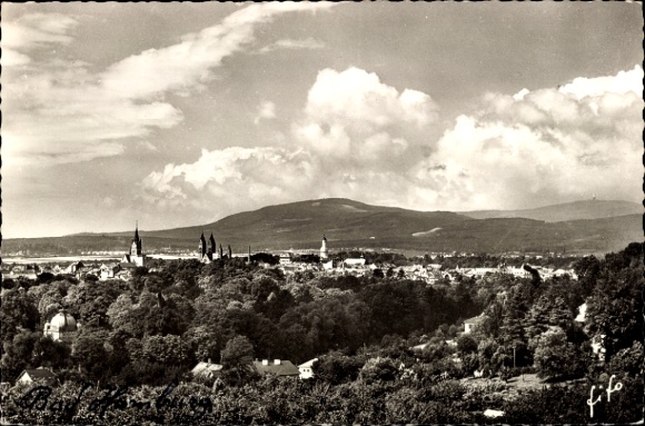 Postcard Bad Homburg vor der Höhe Hesse, panoramic view of hills, clouds, trees