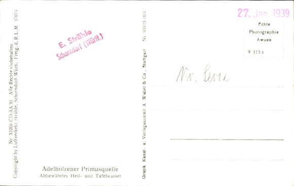 Postcard Adelholzen Siegsdorf in Upper Bavaria, aerial photograph