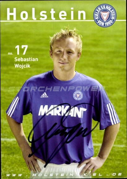 Karta z autografem piłkarza Sebastiana Wojcika, Holstein Kiel, autograf
