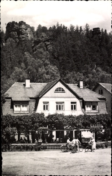 Ak Rosenthal Bielatal Schweizermühle, Ottomühle, fietsers