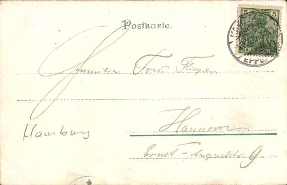 Chromo-Litho Hamburg Eppendorf, Hospital, Boarders Pavilion, Operating House, Pavilion 10 and 20, Alster