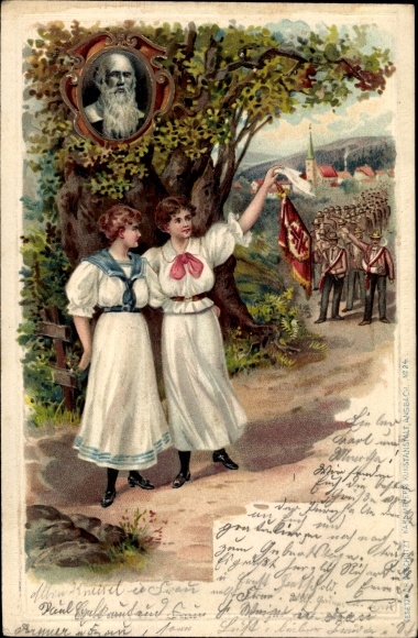 litho gymnastiekfestival, gymnasten in de optocht, gymnastiekvader Jahn