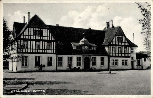 Postcard Nachterstedt Seeland Saxony-Anhalt, train station