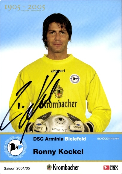 Autograph card footballer Ronny Kockel, DSC Arminia Bielefeld, autograph