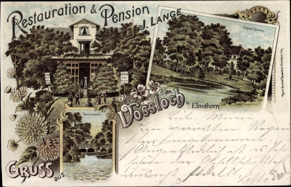 litho Vossloch Bokholt Hanredder in Holstein, restauratie en pensioen