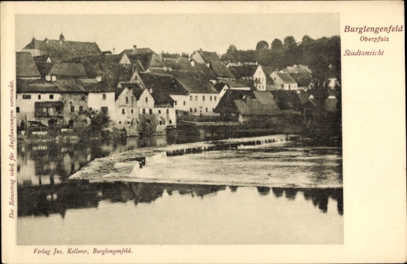 Postcard Burglengenfeld an der Naab Oberpfalz, partial view