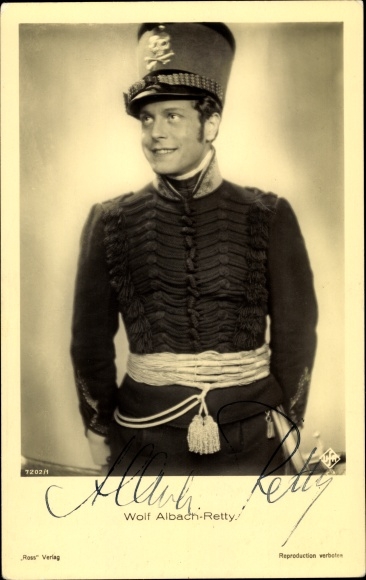 Postcard actor Wolf Albach-Retty, portrait, Ross Verlag 7202/1, autograph