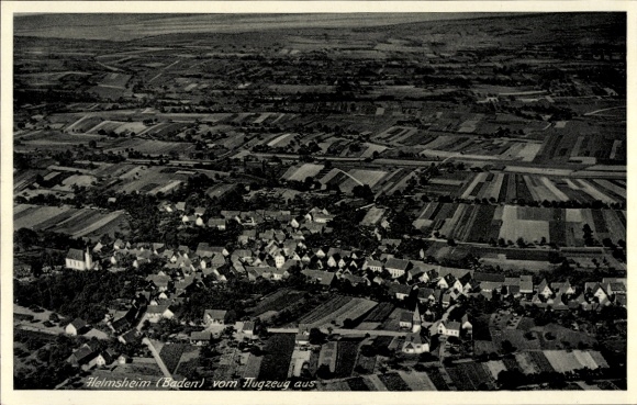 Postcard Helmsheim Bruchsal im Kraichgau Baden, aerial photograph