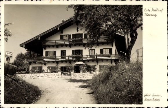 Postcard Törwang Samerberg in the district of Rosenheim, Upper Bavaria, Cafe Pallauf, exterior view