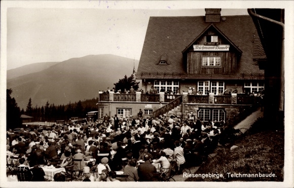 Postcard Karpacz Krummhübel Giant Mountains Silesia, Mountain Hotel Teichmannbaude