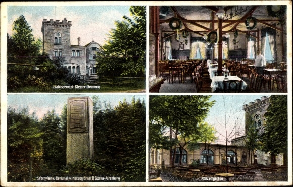 PC Gotha in the Thuringian Basin, Kleiner Seeberg, owner Ernst Walther, hall, observatory, monument