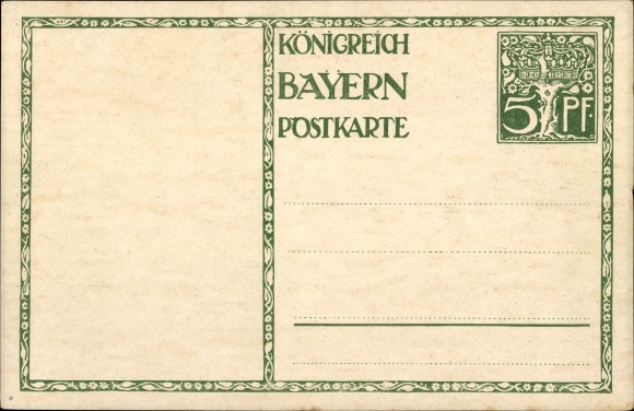 Postal stationery artist PC Diez, M., Prince Regent Luitpold of Bavaria, 1821 to 1911, carriage