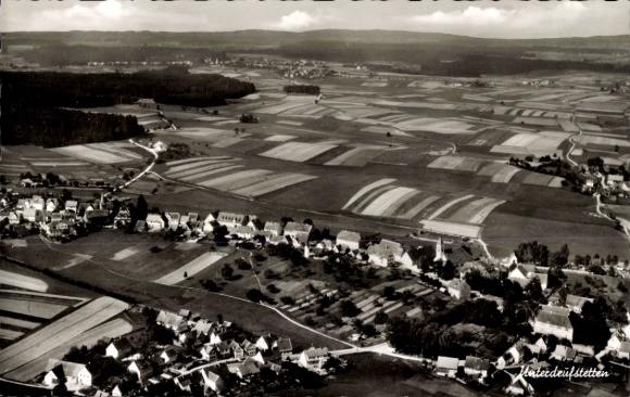 Postcard Unterdeufstetten Fichtenau in Württemberg, aerial photograph