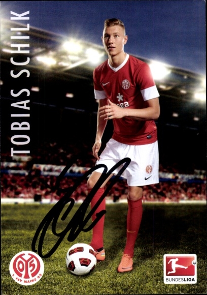 Autograph card footballer Tobias Schilk, 1. FSV Mainz 05