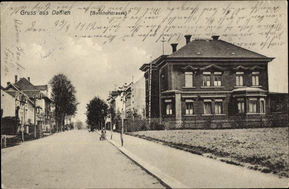 Ak Dahlen in Sachsen, Bahnhofstraße