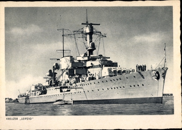 Ak Deutsches Kriegsschiff, Leichter Kreuzer Leipzig, Kriegsmarine