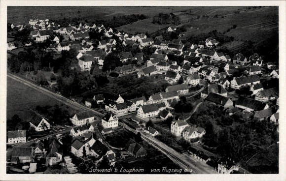 Postcard Schwendi in Upper Swabia, aerial photograph