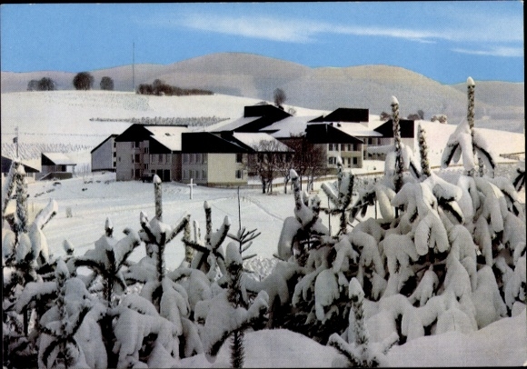 Postcard Oberhundem Kirchhundem Sauerland, Konrad Adenauer House, Winter