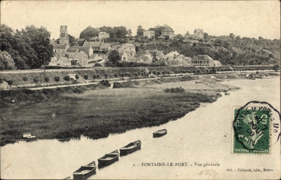 Ak Fontaine le Port Seine et Marne, Gesamtansicht