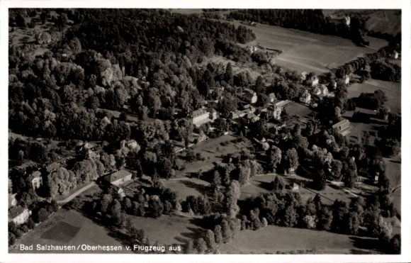 Postcard Bad Salzhausen Nidda in Hesse, aerial photograph