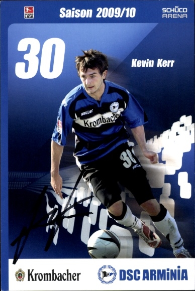 Autograph card footballer Kevin Kerr, DSC Arminia Bielefeld, autograph