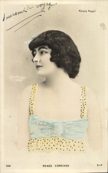 Postcard Varieté artist Renée Corciade, Palais Royal, portrait