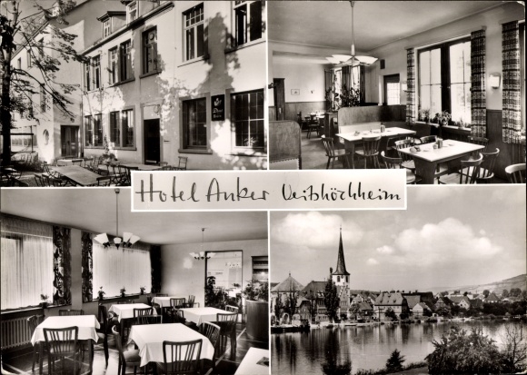 KP Veitshöchheim w Dolnej Frankonii, Hotel Goldener Anker, wnętrze, panorama miejsca