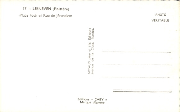 KP Lesneven Finistère, Place Foch, Rue de Jerusalem