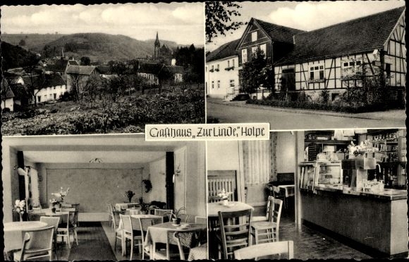 Ak Holpe Morsbach in de Oberbergischer Kreis, Gasthaus Zur Linde, binnenaanzicht