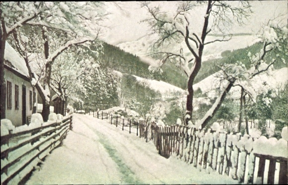 Postcard Lilienfeld in Lower Austria, Traisental, winter, Vienna Prealps