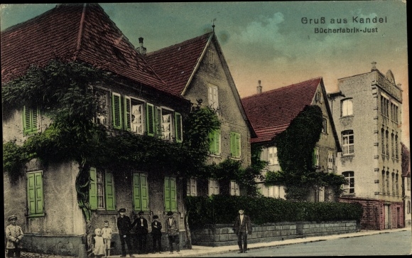 Postcard Kandel in the Palatinate Bienwald, book factory Just